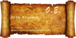 Orth Erazmus névjegykártya